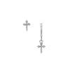 Super Flash Diamond Cross Ear Buckle Simple Retro Asymmetrical Temperament Stud Earrings Niche Creative Design Personalized Earrings