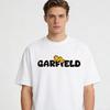 Lazy Garfield Letter Trendy T-Shirt! American Casual Loose-Fitting Short Sleeve, Unisex, Oversize Couple Tee
