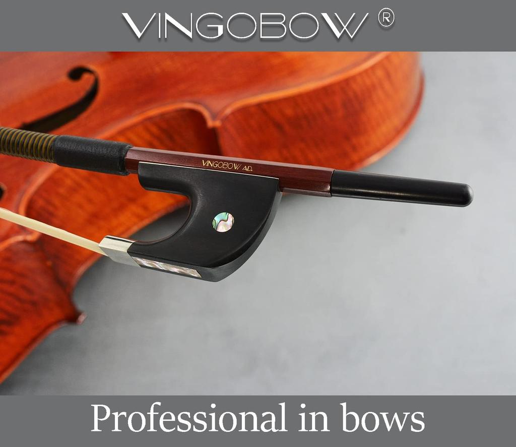 VingoBow Full-Size New German Double Bass Bow, Pernambuco Performance, for Advanced Players! Art No. 310BG 1/4