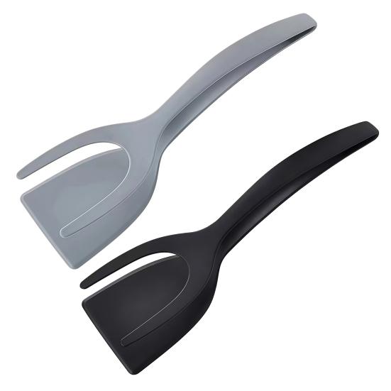 2-in-1 Nylon Spatula Tongs Double-Headed Frying And Baking Tongs Heat-Resistant Kitchen Utensil with Long Handle