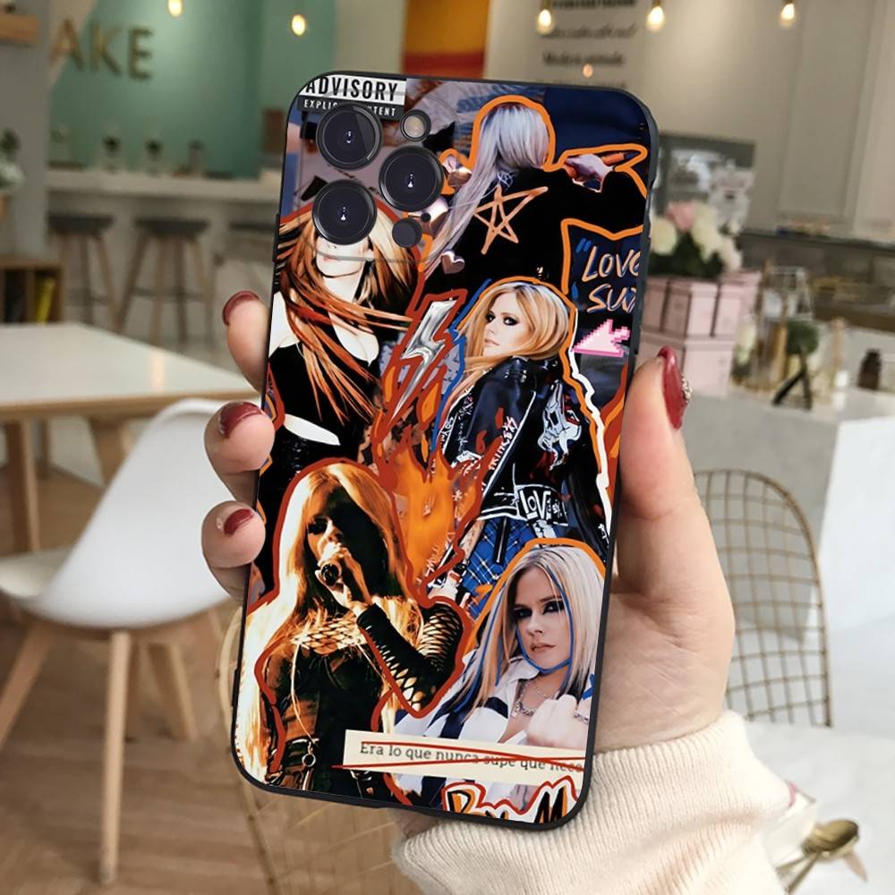 Avril Ramona Lavigne Phone Case For Iphone 16 15 17 13 14 12 11 Pro Max Plus Black Shell Cover Case