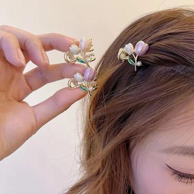 Mori Tulip Hairpin Female Summer Side Fairy Small Grab Clip Sweet Bangs Clip Headdress Temperament Hair Accessories