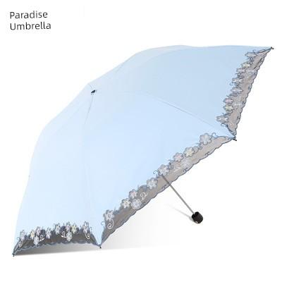 Paradise Umbrella Sun Umbrella Women's UV Protection Lightweight Small Pencil Umbrella All-Weather Umbrella Dual-Use Three Folding Sun Umbrella