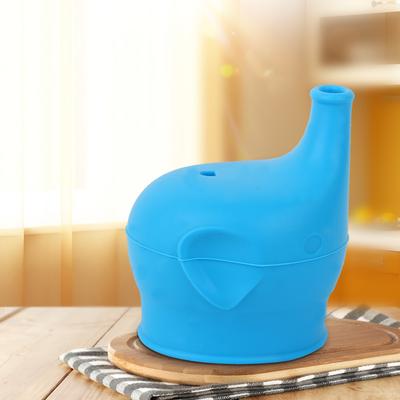 Elephant Shape Silicone Cup Lid Reusable Spillproof Cup Cover Dustproof Baby Drinking Cup Accessories Blue Home Kitchen Supplies