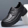 Foot Width Big Head Leather Shoes Men's Spring and Summer Men's Shoes New Breathable Trend Versatile Thick Sole Business Dress Casual Shoes