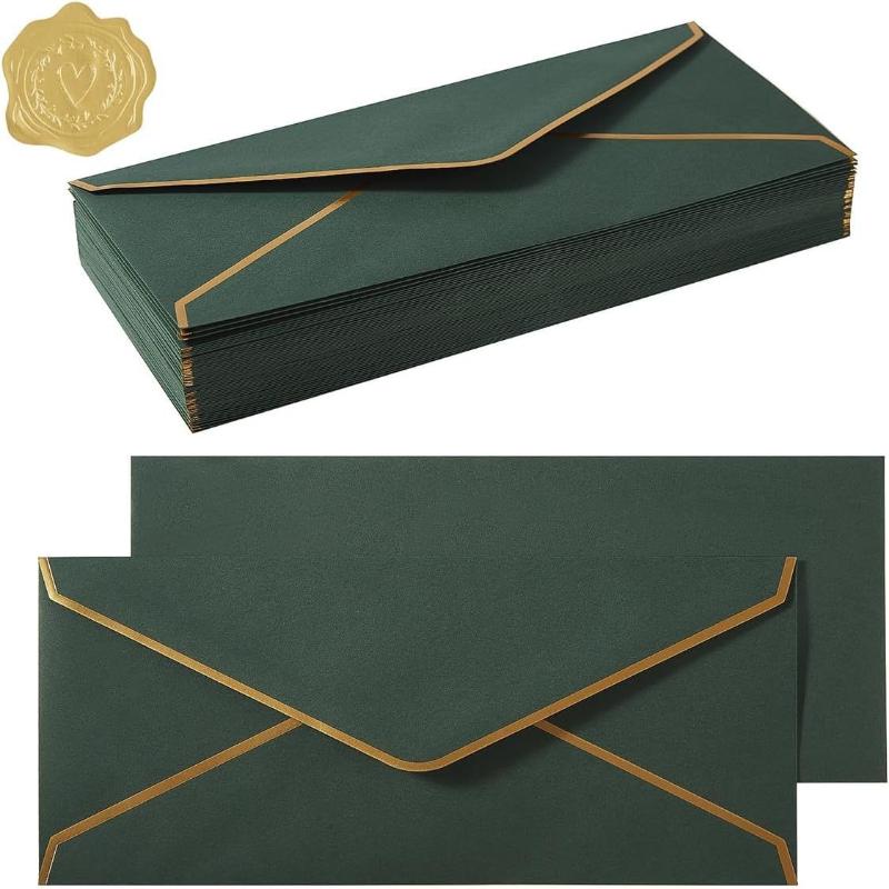 10Pcs Luxury Foil Sealed Envelope - Self-Sealing Wedding Invitations, Thank-You Notes, Corporate Events & Birthday Invitations