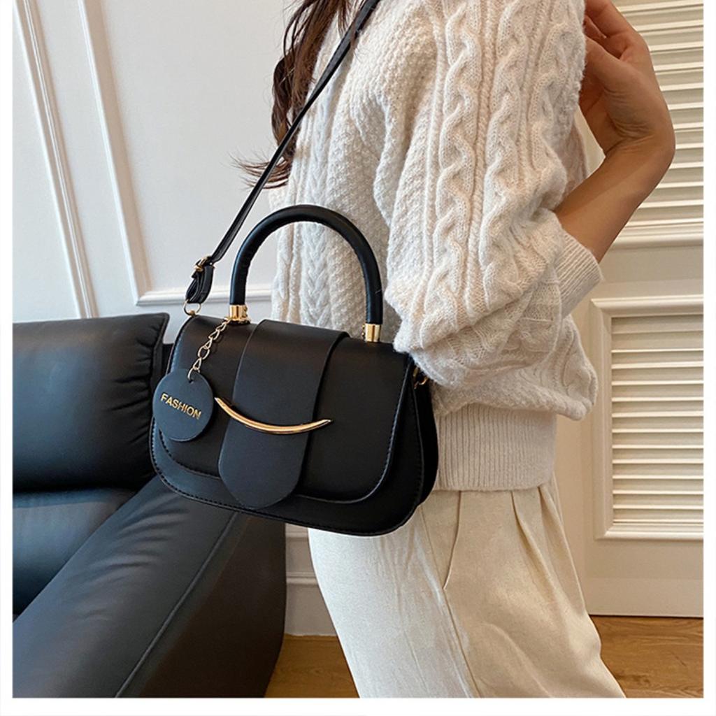 Ladies' Bag, Shoulder Bag, Saddle Bag, Simple and Versatile Handbag, Fashionable Contrasting Underarm Bag, Casual Crossbody Bag