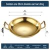 Gold Double Ear Stainless Steel Seafood Pot with Alcohol Stove for Camping