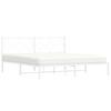 Metal Bed Frame with Headboard White 183 x 213 cm