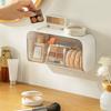 Wall Mount Storage Box with Adjustable Dividers Flip-open Collapsible Closet Plastic Socks Underwear Organizer for Home Dorm