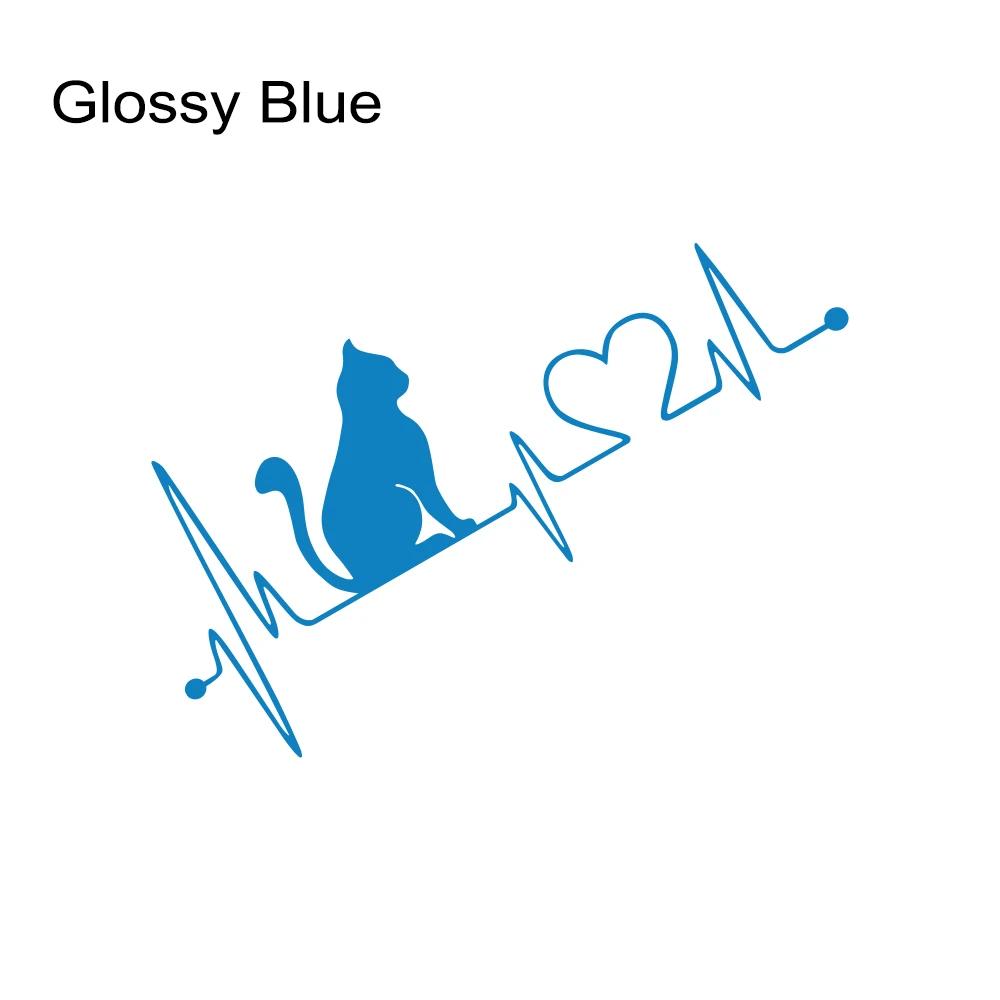 Universal Car Body Vinyl Sticker Cat Electrocardiogram Graphics Decal DIY Style Auto Window Hood Tail Tuning Accessories