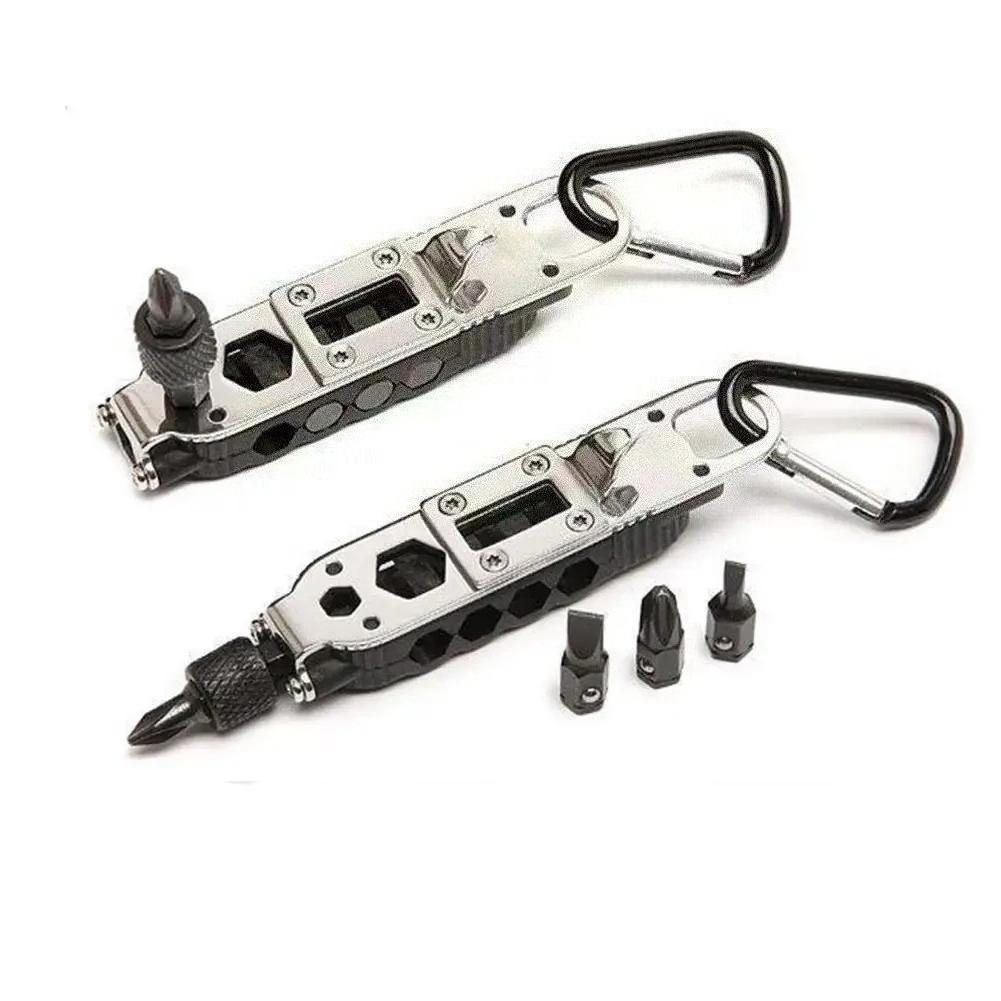 Mini Cacciavite Multifunzione Portachiavi EDC da Esterno Forma Cacciaviti Strumento di Riparazione Portatile in Acciaio