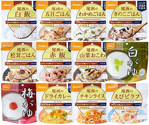 

Onishi Foods Alpha Rice 12-Variety Set (Emergency Food/Preserved Food)
