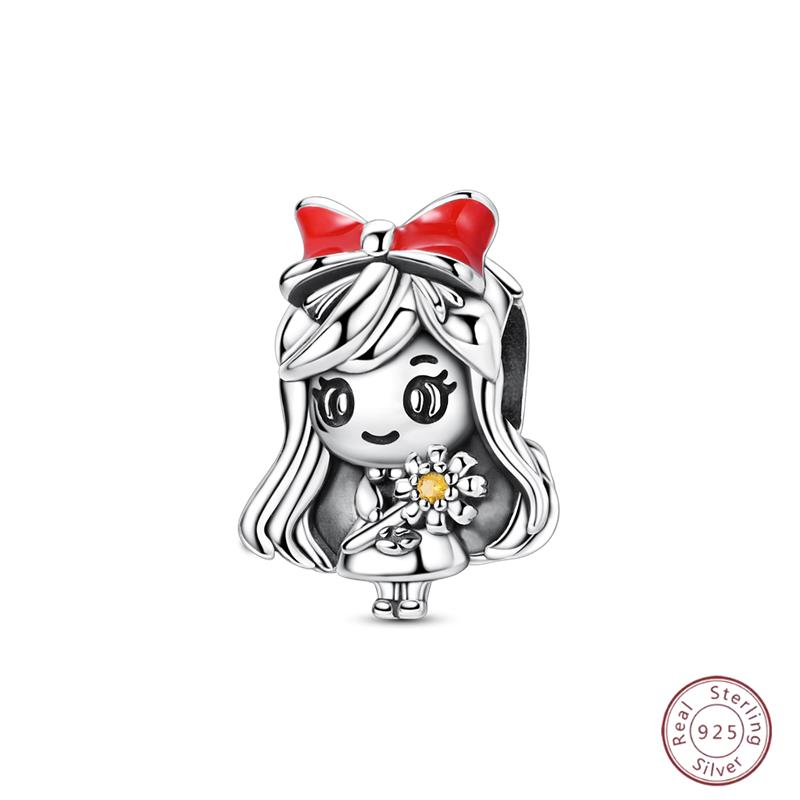 New Original Charm Bead Pendants Copper Crown Strawberry Perfume Gold Bow Fit Bracelet Necklace Women Jewelry