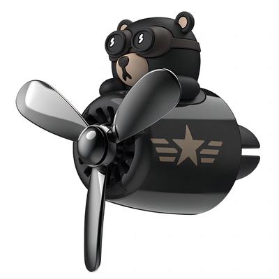 Auto Bär Pilot Stilvoller Clip-Typ Klimaanlagenmontiert Desinfizierend Geschenk Autodekoration (Schwarz)