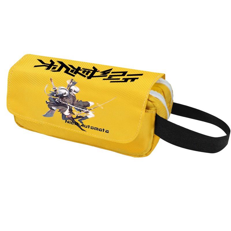2B Anime Pencil Case Double Zipper Canvas Stationery Organizer Students School Supplies