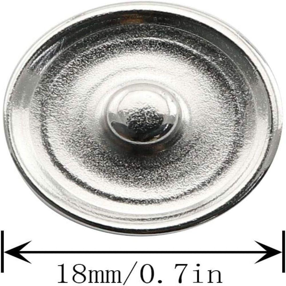 silver Round Snap Button metal Snap Button Base Trays Blank Press Button  Handmade Crafts Lovers