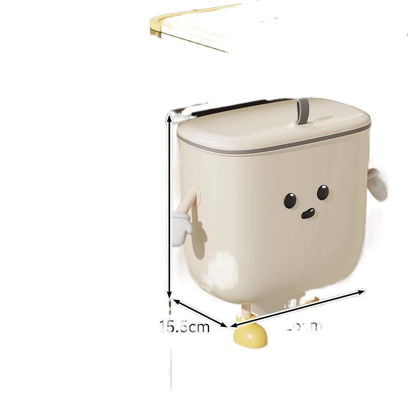 Wall-Mounted Kitchen Waste Bin with Lid - No-Drill, Over-Cabinet Trash Can 