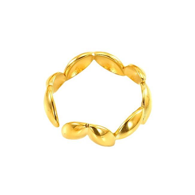 18K Luxury Titanium Steel Diamond Open Ring - Irregular High-End Design, Non-Fading