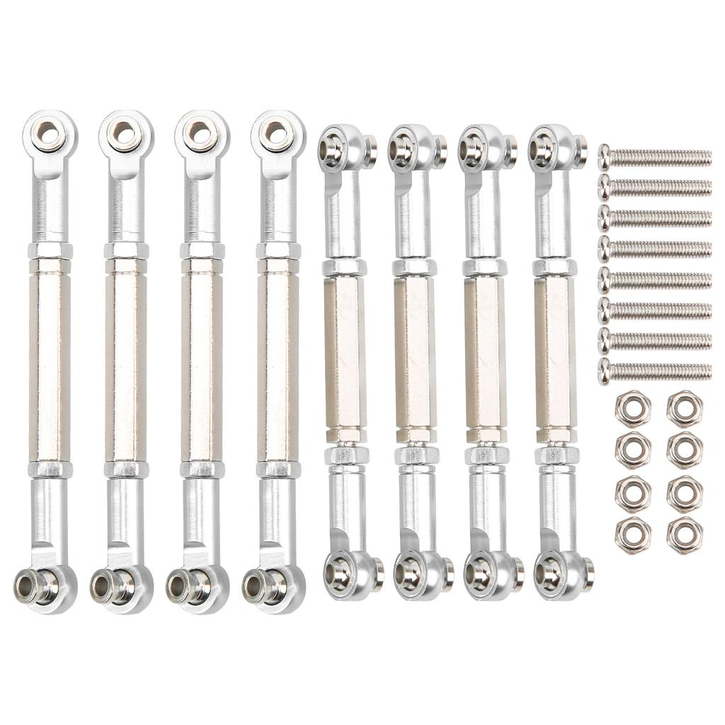 8Pcs Upgrade Metal Pull Rod Steering Pull Rod for WPL MN Feiyu 1 16 RC Car Spare PartsSilver