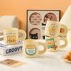 Cute Cream Bear Ceramic Cup High Appearance Level Mug  Large Capacity Milk Coffee Cup Home Dormitory Breakfast Cup