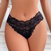 European and American Size Bow Solid Color Women's Thong Amazon Specializes In Wide Lace Edge European and American Foreign Trade Underwear