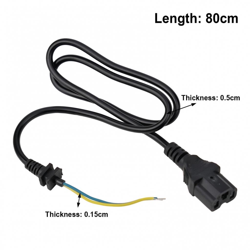 Compact Electric Vehicle Charging Socket with Cable Connector 80cm
