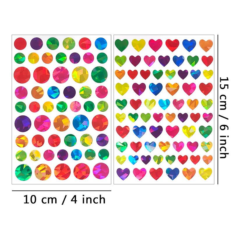 10Sheets Laser Sticker DIY Material Star Heart Round Dot Tear-Resist Decoration Party Pinata Birthday Festival Gift Boy Girl ZYF
