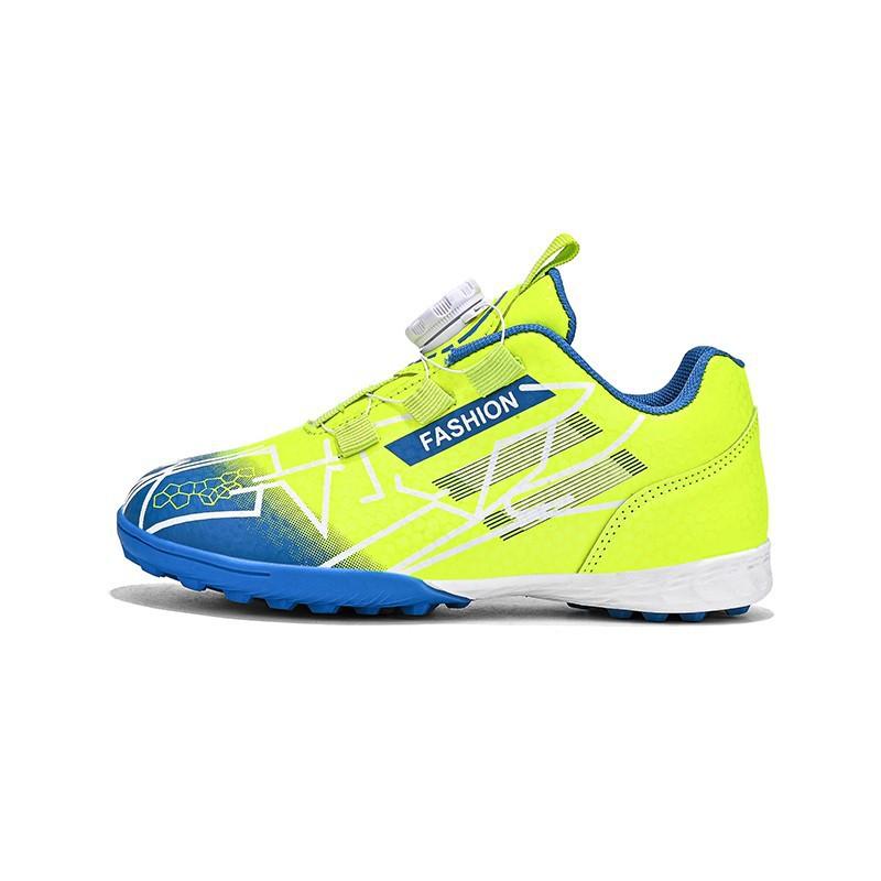 Cheap new children's football shoes Non-slip and breathable rotating buckle Lace-free TF broken nail youth football shoes