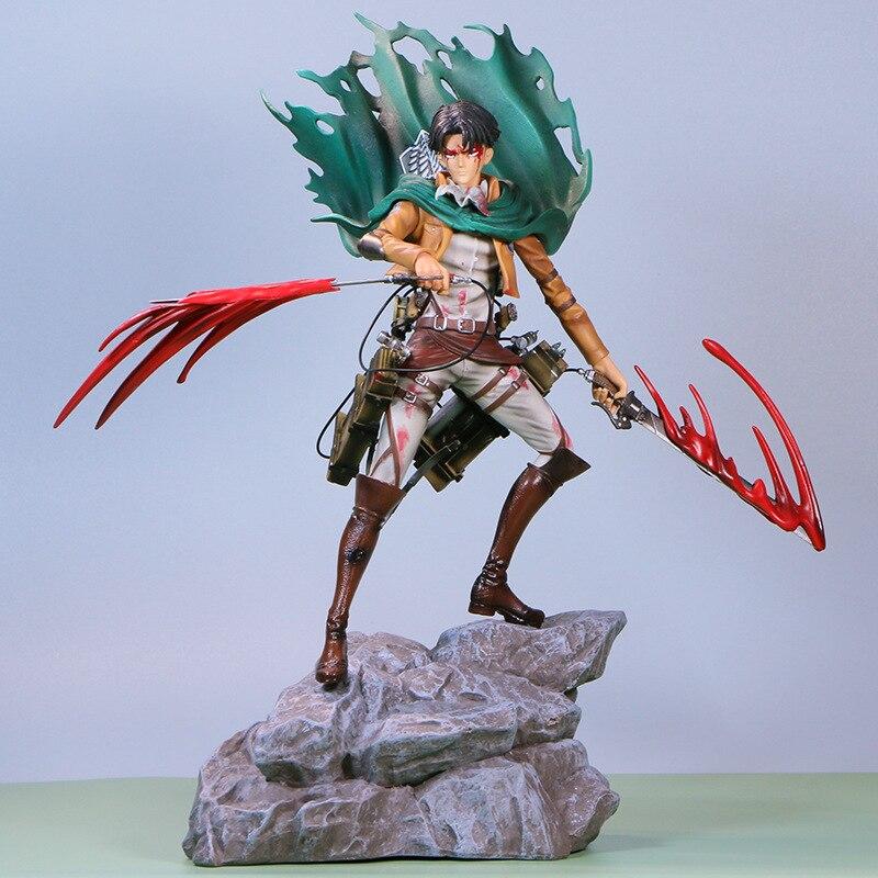 36cm Attack On Titan Anime Figure Rival Shingeki No Kyojin Levi Ackerman Action Figure Mikasa Ackerman Figurine Model Doll Toys
