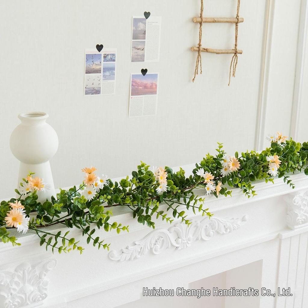 Eucalyptus Leaves & Daisy Vine Artificial Greenery for Easter & Home Décor