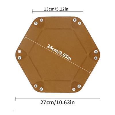 1PC Foldable Household Flannelette Table Storage Box Storage Tray Hexagonal Game Dice Tray Jewelry Storage Tray
