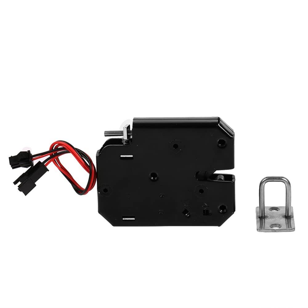 Cerradura de Pestillo Eléctrico Negra Cerradura de Control Eléctrico de Cobre Cerradura Electromagnética de Gabinete Trabajador
