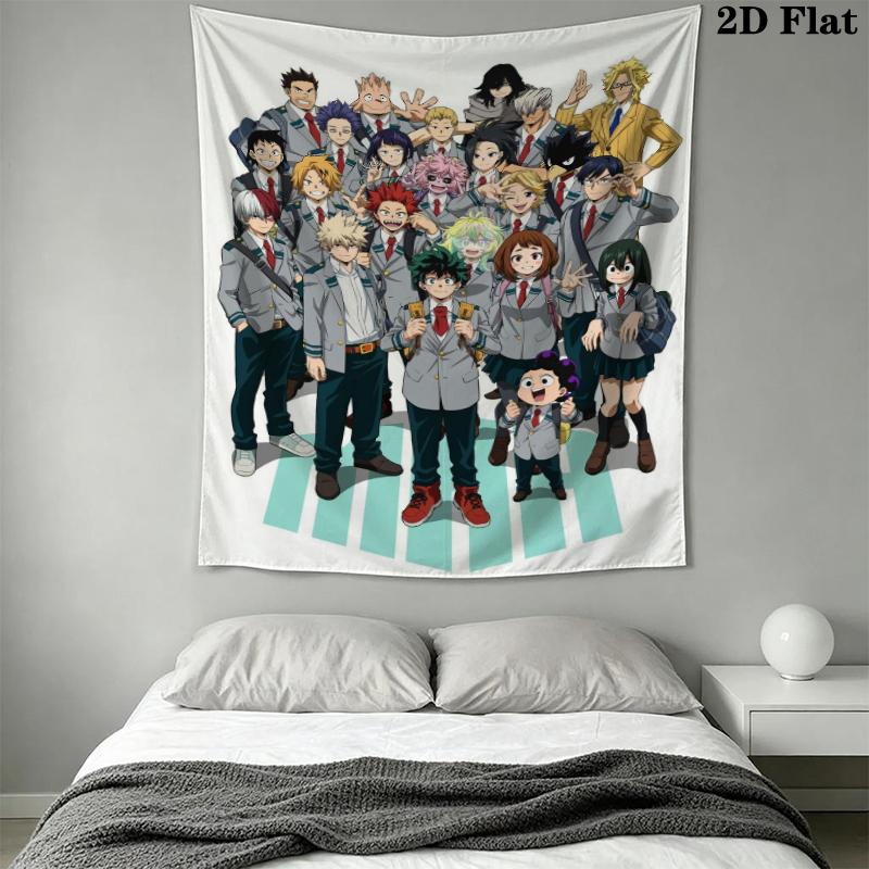 My Hero Academia Wall Tapestry Aesthetic Wall Hanging Printed Fabric Blanket Decorative Tapestries for Bedroom Living Room Home Decor