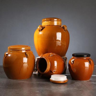 Vintage Multi-use Ceramic Storage Jar: Honey, Pickles, Cereal, Dried Goods, Kimchi, Vegetables