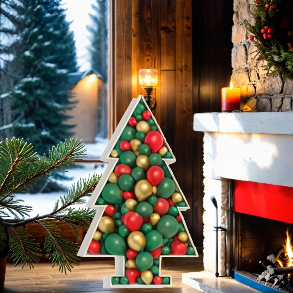 1Pc 91.5cm Christmas Tree Frame KT Board Without Balloon Merry Christmas Decorations For Home 2024 New Year Gifts Xmas Tree