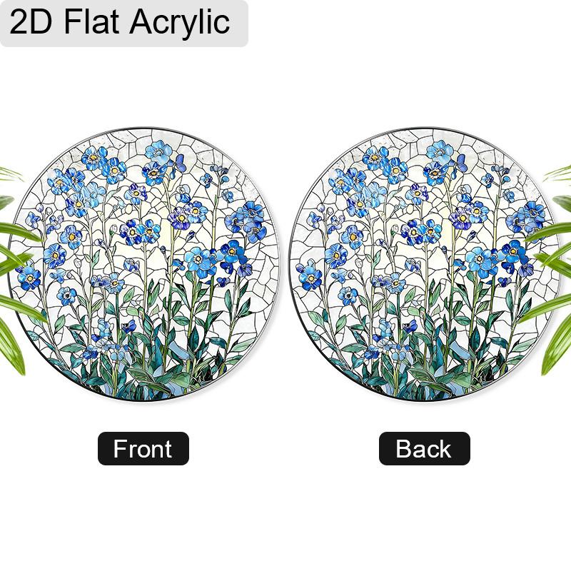 Acrylic Forget-Me-Not Flower Suncatcher Stained Glass Effect Window Hanging Ornament Flower Lover Gifts