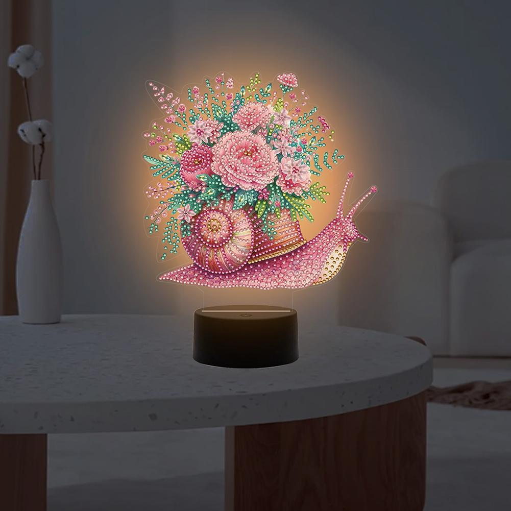 Double-sided Flower Diamond Painting Night Light with Tools 5D DIY Diamond Painting Lamp for Bedroom Living Room Home Office