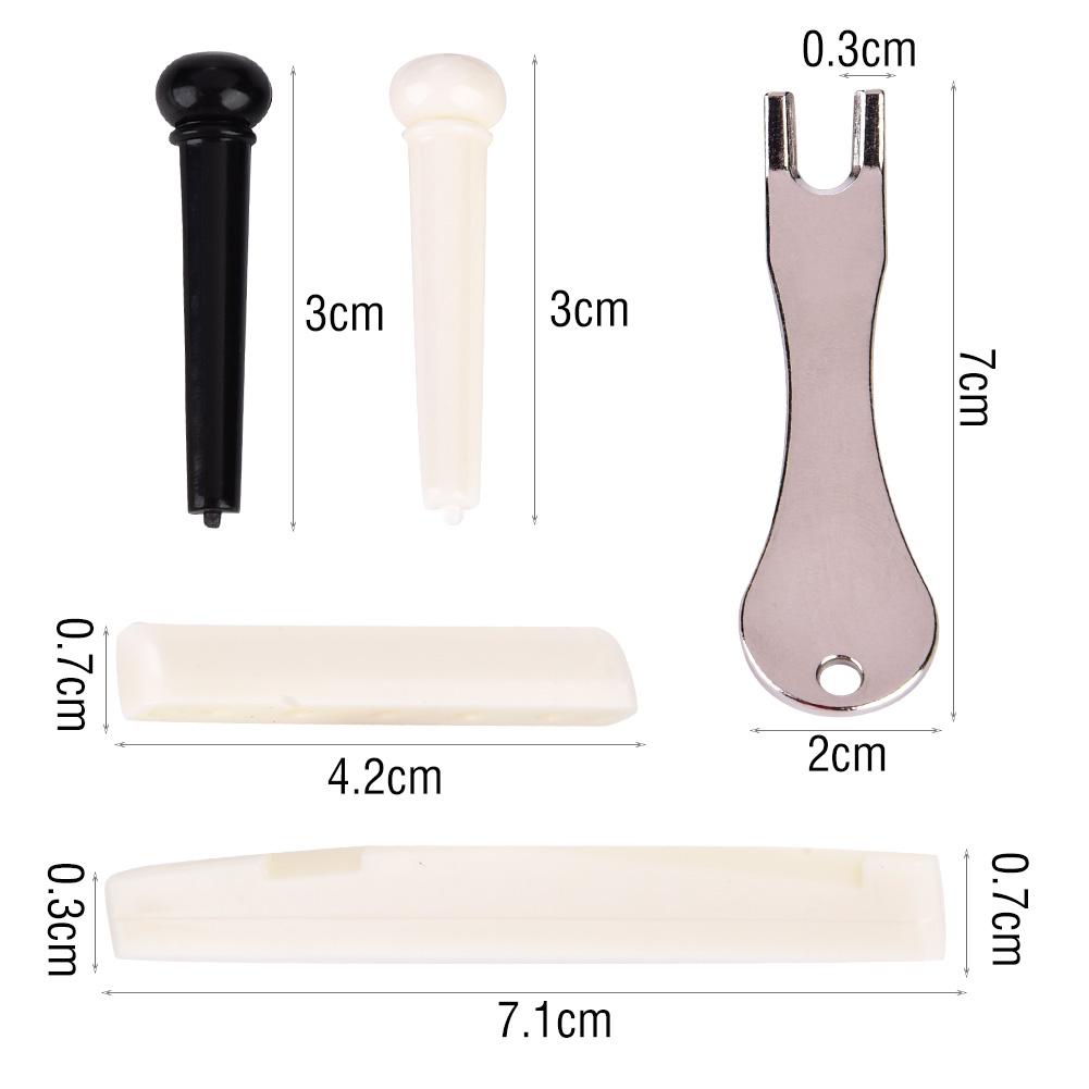 Guitar Saddle and Nut Set Metal Pin Remover with 12 Bridge Pins Guitar Repair Parts