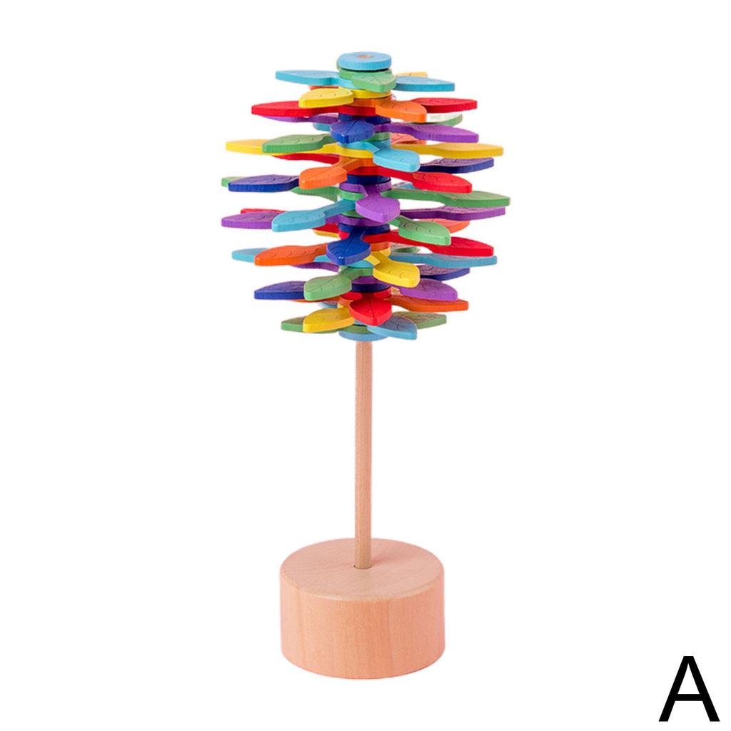 Novelty Colorful Helicone Rotating Lollipop Wooden Educational Toy for Children Adult Home Office Stress Relief Decoration Toys