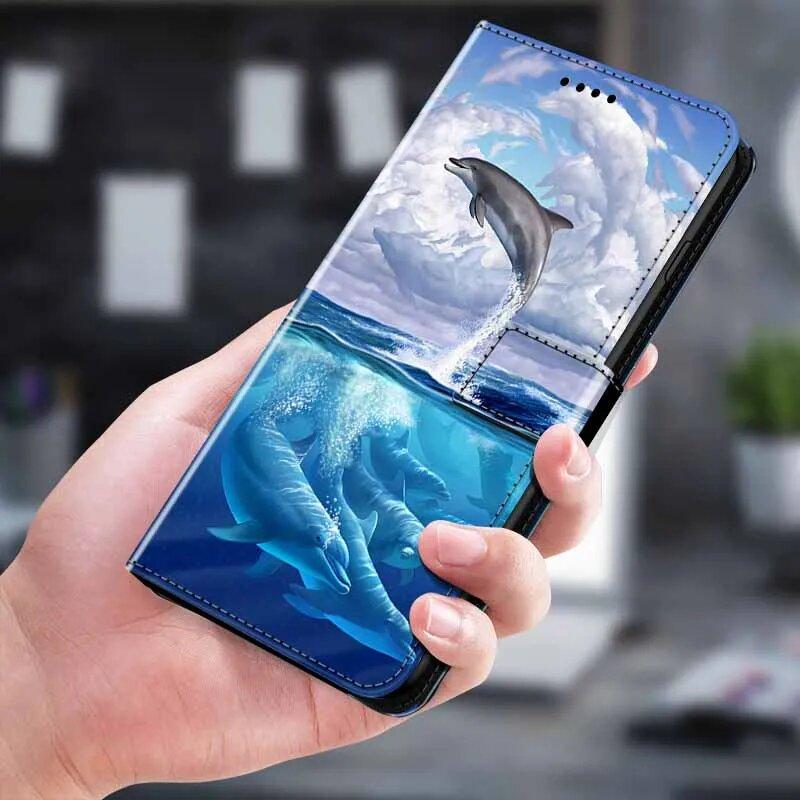 Skórzany Pokrowiec na Książkę Dla ZTE Blade A75 4G A35 A55 4G Etui Portfel Flip Zwierzęcy Coque Dla A35 A55 4G Stojak Torba na Telefon ZTE BladeA75 4G