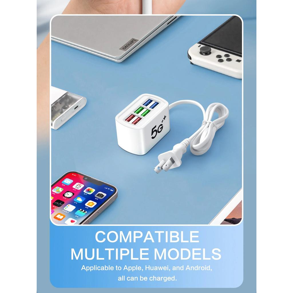 USB Ladegerät 6 Port Steckdosenleiste Universal Elektrische Steckdose EU/US Stecker Handy Ladegerät Adapter Multifunktions Verlängerungskabel Steckdose