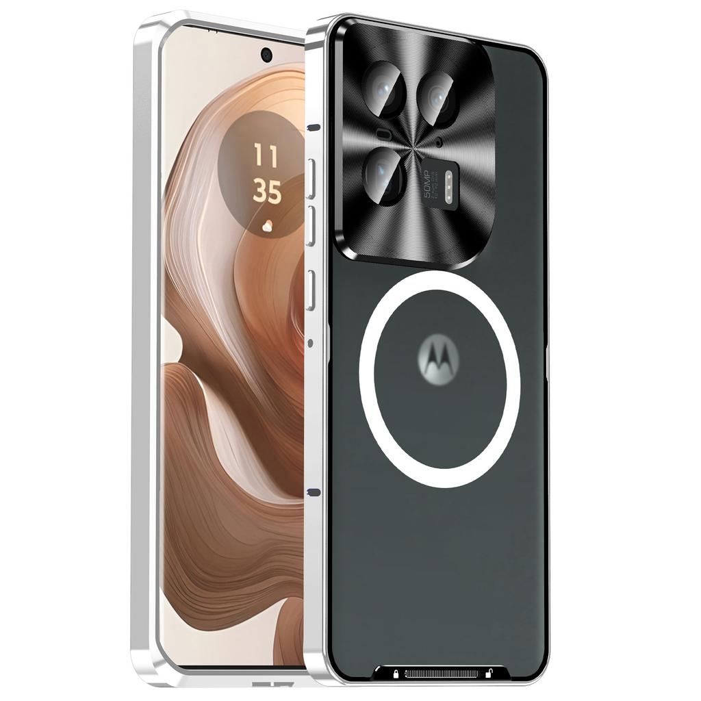 Magic Shield Magnetische Serie für Motorola Moto X50 Ultra 5G/Edge 50 Ultra 5G Hülle Metall+TPU Handyhülle mit Linsenschutz