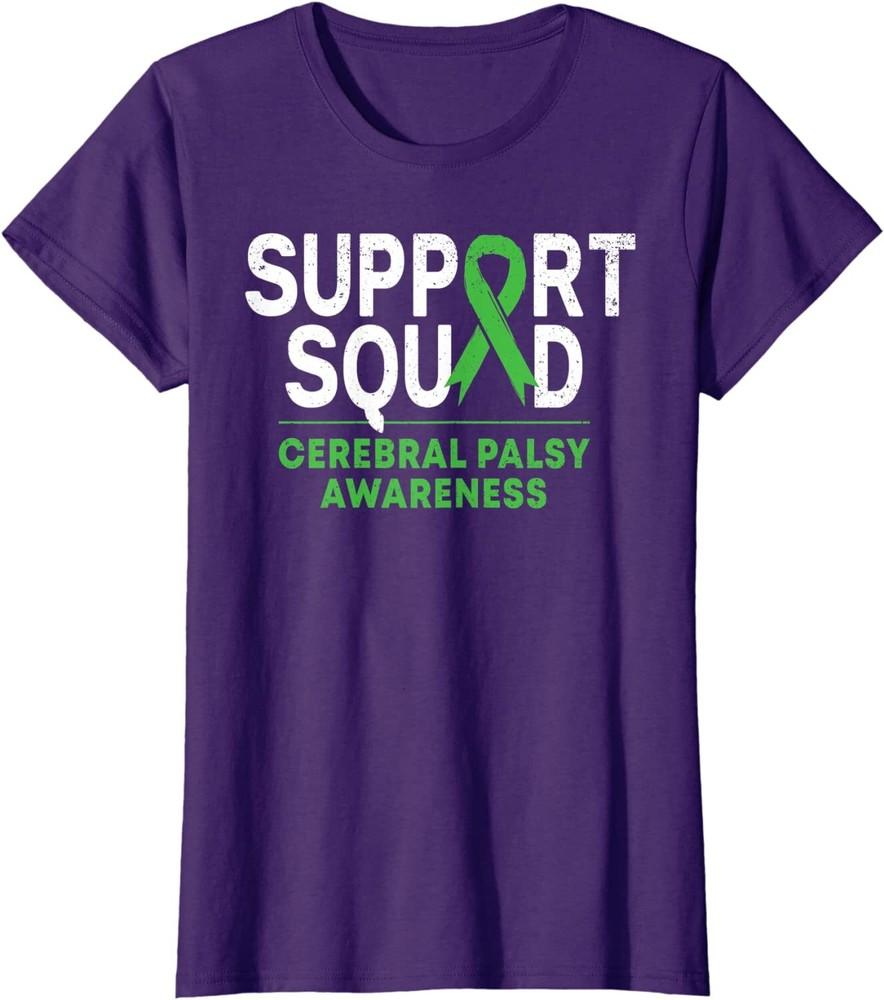 Support Squad Palsy Awareness Month CP Green Ribbon Ladies  Crewneck T-Shirt Unisex T-Shirt S