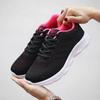 Women'S Black Breathable Knitted Sneakers Casual Lace Up Outdoor Walking Shoes Comfortable Fashionable Versatile Tennis Shoes