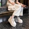 Summer new heightening women's shoes platform muffin little white shoes versatile and thin sports and leisure shoes
