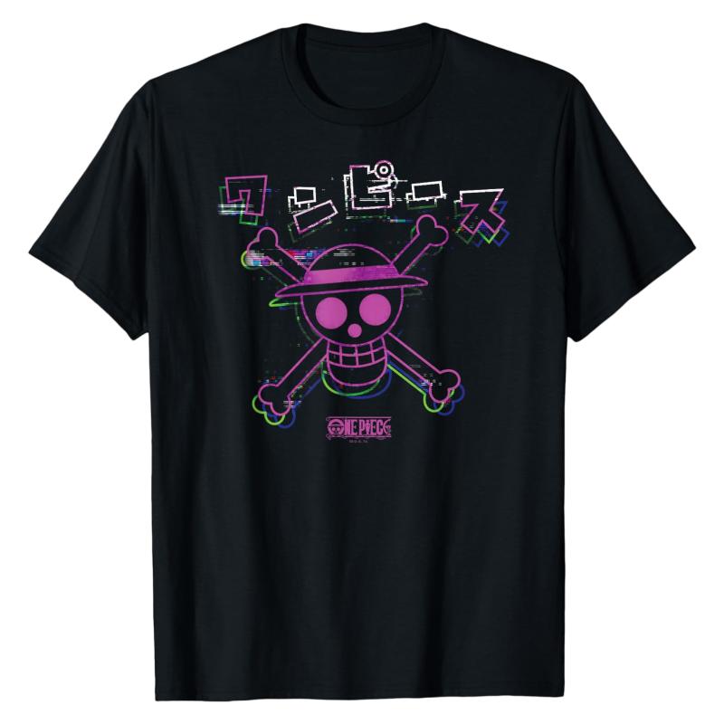 Straw Hat Jolly Roger One Piece TShirt Pirate Logo Graphic Print Crew Neck Soft 100 Cotton Casual Fashion Street Style Tops -... S разноцветный