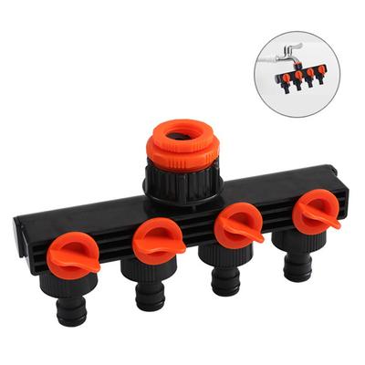 Connecteur de robinet 4 voies Collecteur de jardin Adaptateur répartiteur tuyau d'arrosage Robinet d'eau