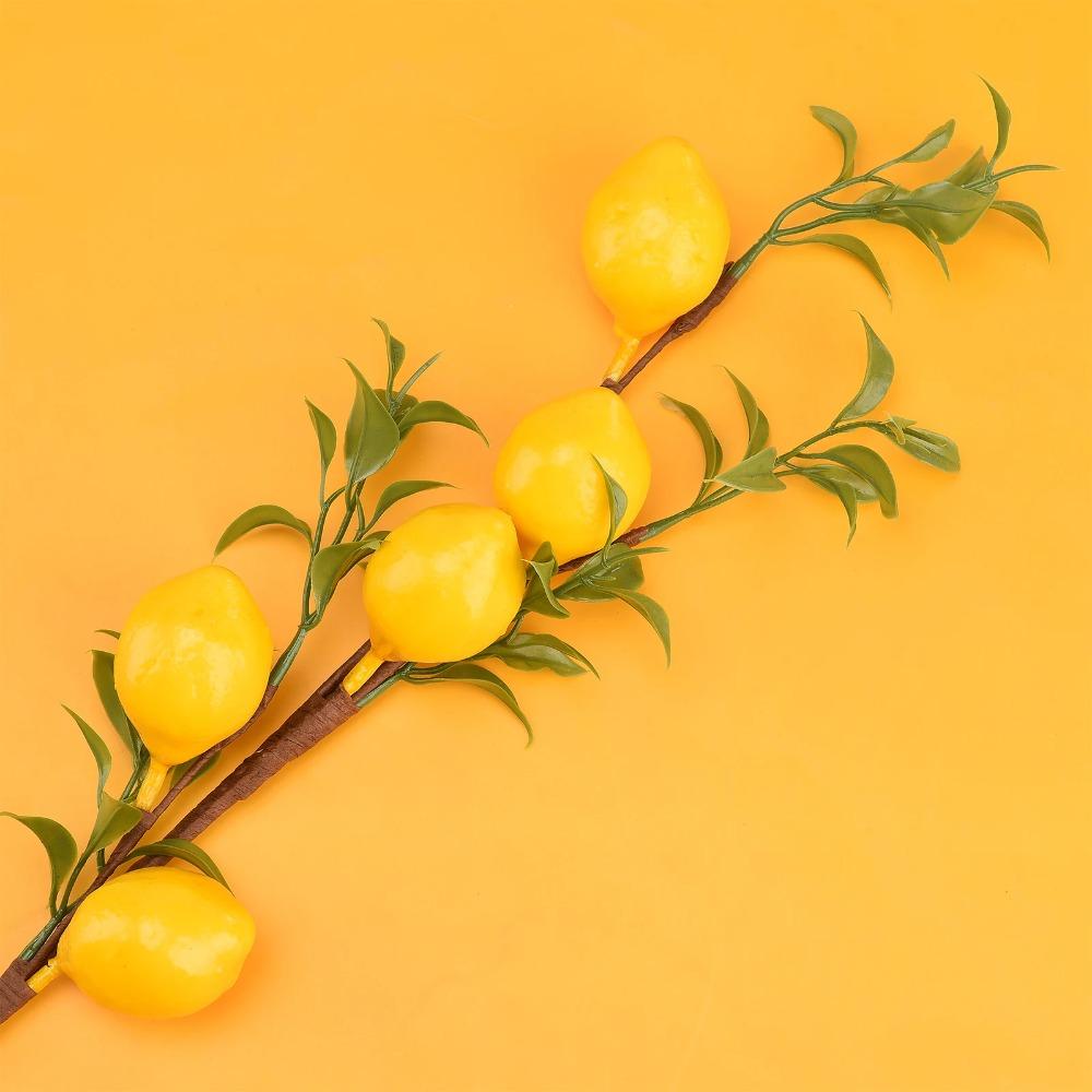 Green Plants Artificial Lemon Branch Plastic Fake Plants  Restaurant Hotel Decoration