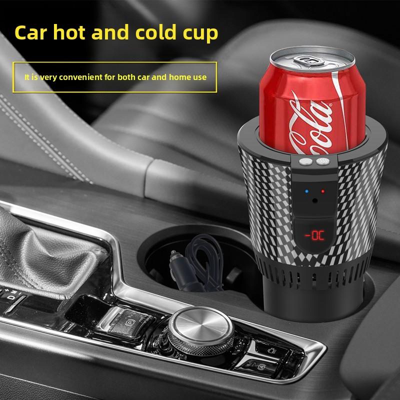 Car hot and cold cup, home dual function intelligent insulation hot water cup, 12V portable car mini cooling and heating cup